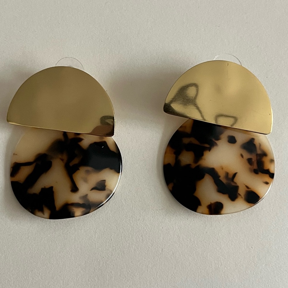 J.Crew Tortoiseshell Gold Statement Making Modern… - image 2